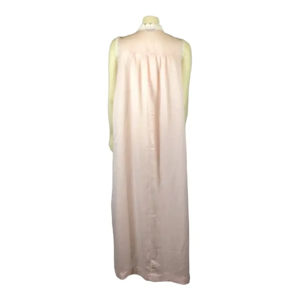 Late 1960s Christian Dior Lingerie Pink Lace Nightgown Slip Dress size Small